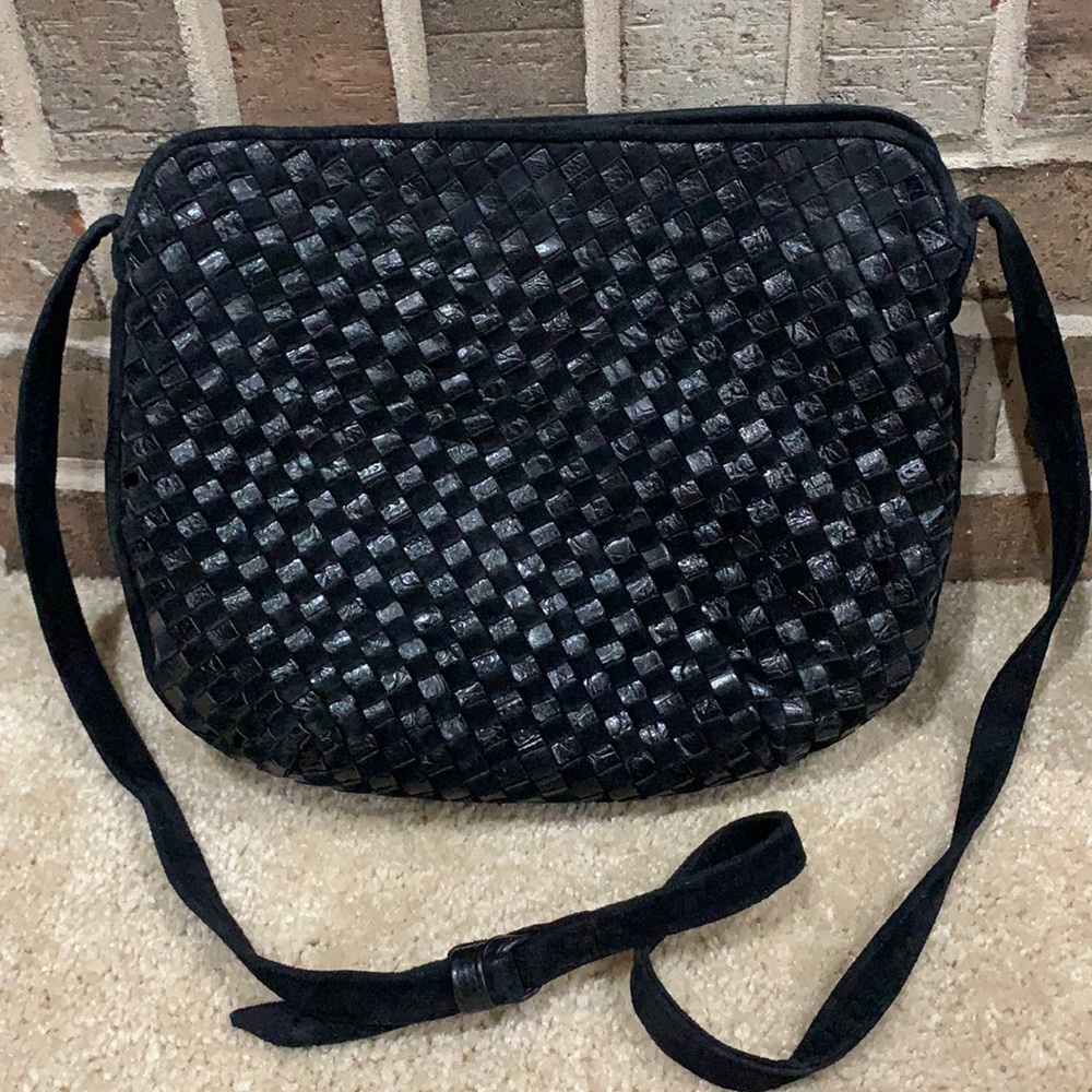 Black leather/suede purse